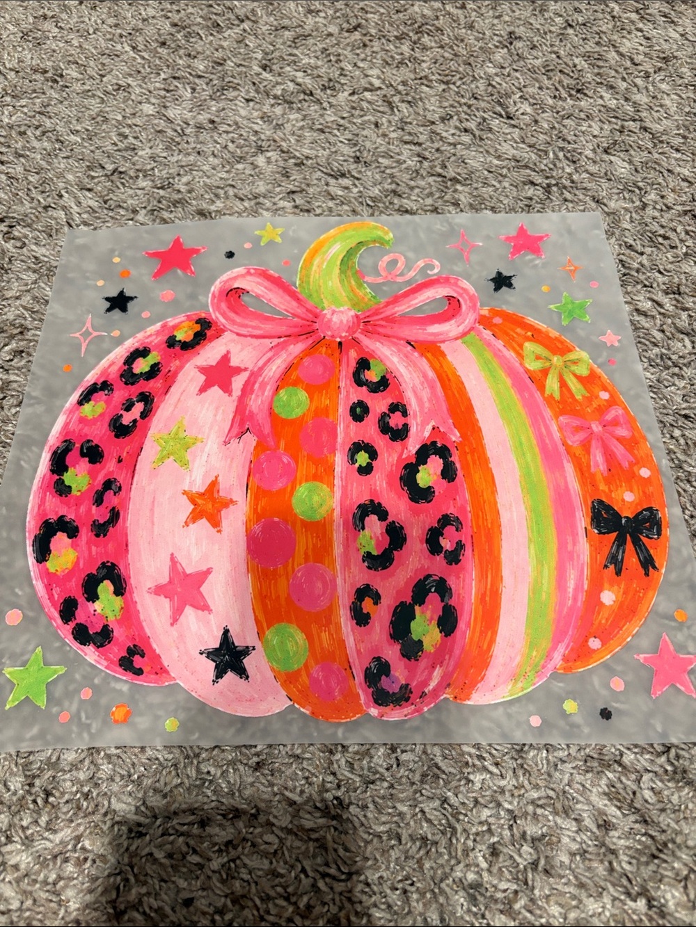 Pink Neon Pumpkin DTF Transfer